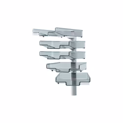 Hansa 41-5035.002, Etagère d'angle, Support de fixation, Noir, Gris, Bureau, 5 étagères, 240 mm