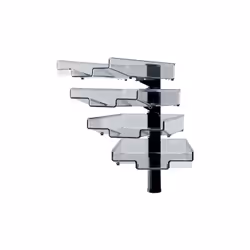 Hansa 41-5034.004, Etagère d'angle, Support de fixation, Noir, Transparent, Bureau, 4 étagères, 240 mm