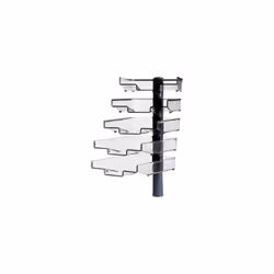 Hansa 41-5035.004, Etagère d'angle, Support de fixation, Noir, Transparent, Bureau, 5 étagères, 240 mm