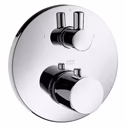 Mitigeur thermostatique encastré l´ensemble comprend : une poignée, une rosace de recouvrement, un manchon bloc fonctionnel,  ...