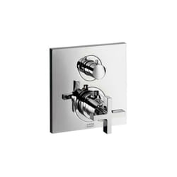 Axor Citterio Thermostatique encastré avec robinet d'arrêt/inverseur poignée croisillon et limiteur de température réglable - Hansgrohe