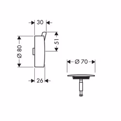 Hansgrohe 58186000 accessoire de douche et de baignoire Siphons de baignoire