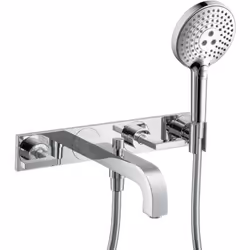 Mitigeur de baignoire encastré avec levier de commande et plaque DN15 kit supérieur pour montage mural vannes d´eau chaude et ...