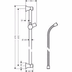 Hansgrohe Unica 0,65 m Chrome