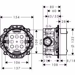 Hansgrohe 1850180 raccord et pièce de robinetterie