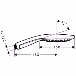 Hansgrohe Raindance Select S Pommeau de douche Chrome, Blanc - Vue supplémentaire 6