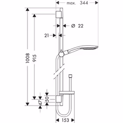 Hansgrohe Raindance Select S système de douche Chrome - Vue supplémentaire 3