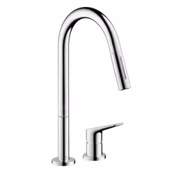 Mitigeur de cuisine avec douchette extractible, installation à deux trous bec orientable 110°/150° positionnement flexible de ...