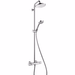 Caractéristiques de la Colonne de douche 220 1 jet avec mitigeur thermostatique, Chrome, Hansgrohe Croma (27185000) : Compren ...