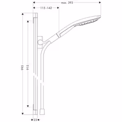 Hansgrohe Raindance Select S système de douche Chrome, Blanc