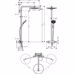 Hansgrohe Raindance Select S 300 2jet système de douche 2 tête(s) Chrome - Vue supplémentaire 2