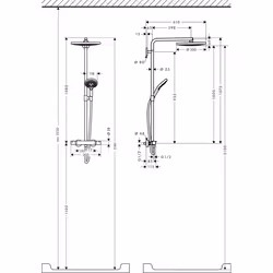 Hansgrohe Raindance Select S 300 2jet système de douche 2 tête(s) Chrome - Vue supplémentaire 4