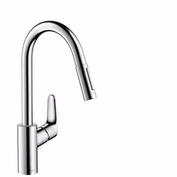 Hansgrohe Focus, Chrome, Poignées de levier, Unique, 3/8", Vitrocéramique, 150°