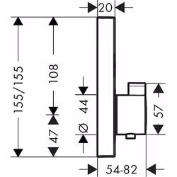 Façade pour mitigeur thermostatique encastré ShowerSelect avec 2 fonctions chromé