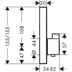 Façade pour mitigeur thermostatique encastré ShowerSelect avec 2 fonctions chromé