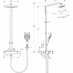 Hansgrohe Raindance Select E système de douche Chrome