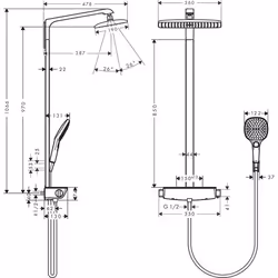Hansgrohe Raindance E système de douche Chrome, Blanc