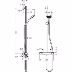 Hansgrohe Croma Select S système de douche Chrome, Blanc