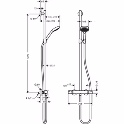Hansgrohe Croma Select E système de douche Chrome, Blanc