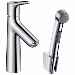 Robinet bidet avec douchette Talis S + bonde Push-Open Chromé