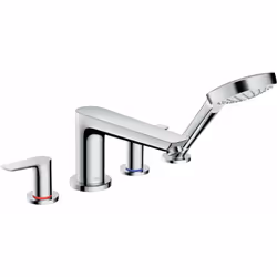 Mitigeur de baignoire avec installation à quatre trous mitigeur 4 trous pour bord de baignoire, douchette, flexible de douche ...