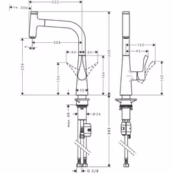 Hansgrohe Metris Select Acier inoxydable