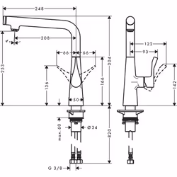 Hansgrohe Metris Select Acier inoxydable