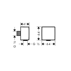 Coude de raccordement FixFit Square Aspect doré poli