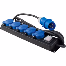 Multiprise - AS-SCHWABE - CEE 5 prises - 230V 16A - Câble 45m - Interrupteur éclairé