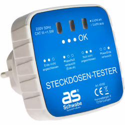 Prüfstecker für Steckdosen Testgerät: Der handliche Tester findet defekte Verdrahtungen in Schutzkontakt-Dosen & zeigt die Fe ...