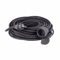 AS Schwabe Rubber extension cable for outdoor use, 25 m, Extérieure, Droit, IP44, Anti-éclaboussures, Caoutchouc