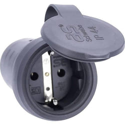 AS Schwabe 60417 Fiche électrique femelle avec terre Tout caoutchouc 230 V noir IP44