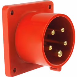 CEE Anbausteckdose 400V Abmessungen: Flanschmaß: 75x75mm, Lochmaß: 60x60mm Material: Das Gehäuse des Anbausteckers ist aus UV ...