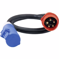 CEE Adapterleitung Adapter: Der CEE Adapter verfügt über einen 5-polige CEE-Stecker 400 V / 16 A und eine 3-polige CEE-Kupplu ...