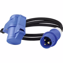 Câble adaptateur CEE prise femelle coudée - as Schwabe - 15 m - Blanc - Extérieur - Electrique