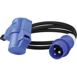 Câble adaptateur CEE prise femelle coudée - as Schwabe - 15 m - Blanc - Extérieur - Electrique