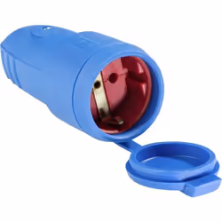 AS Schwabe 62411 Fiche électrique femelle avec terre caoutchouc 230 V bleu IP44