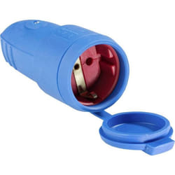 AS Schwabe 62411 Fiche électrique femelle avec terre caoutchouc 230 V bleu IP44