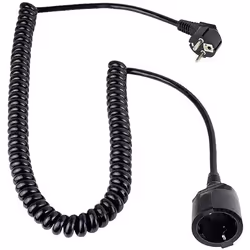 Rallonge AS Schwabe 70425 4 m noir câble spiralé