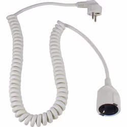 Spiralleitung mit Winkelstecker H05VV-F Verlängerungskabel: Keine zu kurzen Kabel mehr! Die 2 Meter lange Spiralverlängerung  ...