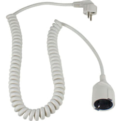 As-schwabe - Spiralleitung mit Winkelstecker 4m weiß H05VV-F 3G1,5 IP20