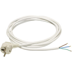 Anschlussleitung 230V 10A weiß 10m H05VV-F 3G1,5 IP20