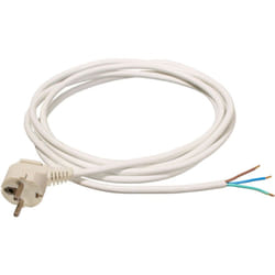 Anschlussleitung 230V 10A weiß 3m H05VV-F 3G1,0 IP20