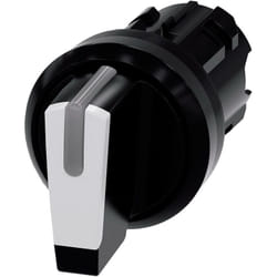 Siemens 3SU10022BM600AA0 3SU1002-2BM60-0AA0 Commutateur à manette collerette plastique noir, blanc 2 x 45 ° 1 pc(s) Y403421