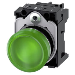 Voyant Siemens lumineux vert LED 24V 22mm 3SU11526AA401AA0