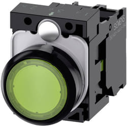 Siemens - 3SU11020AB401BA0 3SU1102-0AB40-1BA0 Bouton-poussoir lumineux à rappel collerette plastique, actionneur plat ver