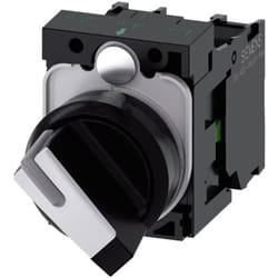 Siemens - 3SU11002BF601MA0 3SU1100-2BF60-1MA0 Commutateur à manette collerette plastique noir, blanc 1 x 90 ° 1 pc(s)
