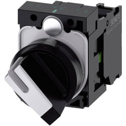 Siemens - 3SU11002BF601BA0 3SU1100-2BF60-1BA0 Commutateur à manette collerette plastique noir, blanc 1 x 90 ° 1 pc(s) Y408981