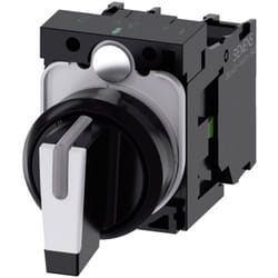 Siemens 3SU11002BL601NA0 3SU1100-2BL60-1NA0 Commutateur à manette collerette plastique noir, blanc 2 x 45 ° 1 pc(s)