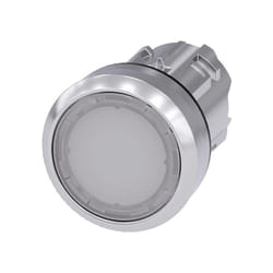 3SU10510AB600AA0 3SU1051-0AB60-0AA0 Bouton-poussoir lumineux à rappel actionneur plat, collerette métal, finition brillante blanc 1 pc(s) Y401721